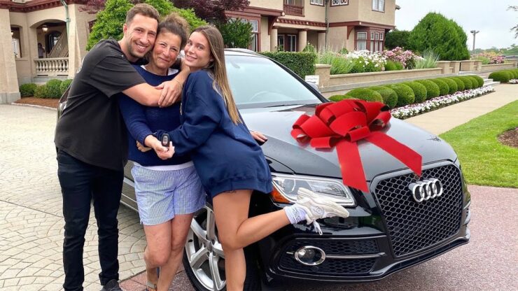 Mike Majlak surprising his mom with her dream car along with his girlfriend Lana Rhoades