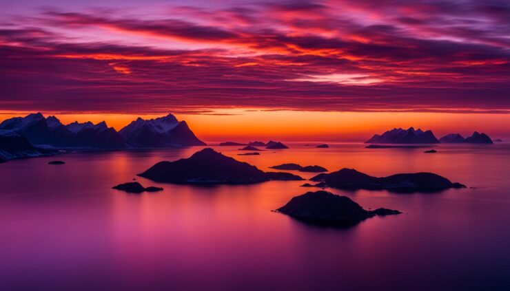 Midnight Sun in the Lofoten Islands, Norway